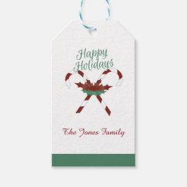 Etikett für individuelle Happy Holidays Geschenkanhänger