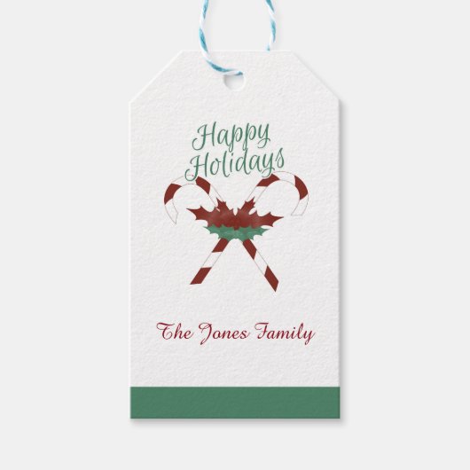 Etikett für individuelle Happy Holidays Geschenkanhänger (Vorderseite)