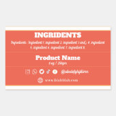 Etikett für Inhaltsstoffe Rechteckiger Aufkleber (Vorderseite)