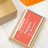 Etikett für Inhaltsstoffe Rechteckiger Aufkleber