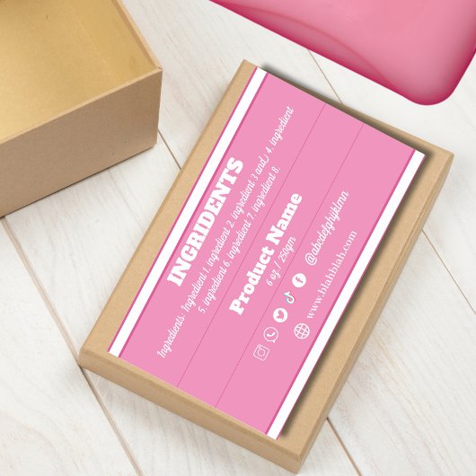 Etikett für Inhaltsstoffe Rechteckiger Aufkleber