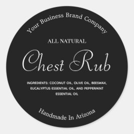 Etikett für kalte und weiße Salbe Runder Aufkleber