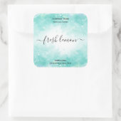 Etikett für Kerzen mit blauem Glas Quadratischer Aufkleber (Tasche)