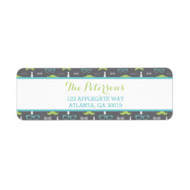 Etikett für kleine Männer, Aquamarin, grün, grau