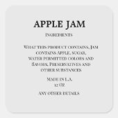 Etikett für kleine Unternehmen mit einfachem Konfi Quadratischer Aufkleber (Vorderseite)