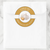 Etikett für Knoblauchöl Runder Aufkleber (Tasche)