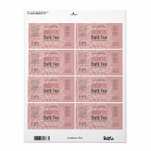 Etikett für korallenfarbene Rose, rosa Blütenseide (Vorne)