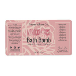 Etikett für korallrosa Rose Blumenmuster Wellness-