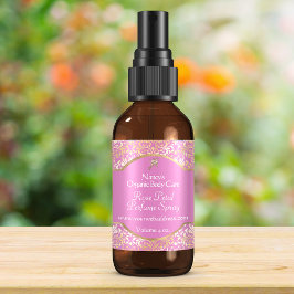 Etikett für Kosmetikartikel mit rosa und goldfarbe Quadratischer Aufkleber