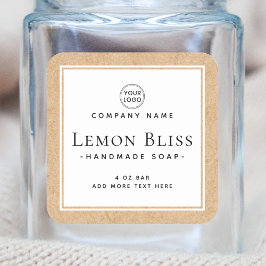 Etikett für Kraftpapiere mit dem Rand für weißes P Quadratischer Aufkleber