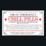 Etikett für Kühl-Pillen Rechteckiger Aufkleber<br><div class="desc">Jar of Chill Pillen Label. Macht für wunderbare Geschenke - bleib einfach auf einem Glas voller Bonbons für ein sofortiges lustiges und geliebtes Geschenk.</div>