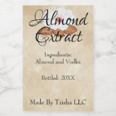 Etikett für kundenspezifisches Mandelextrakt (Einzelnes Label)