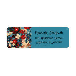 Etikett für künstlerische florale Rücksendeadresse
