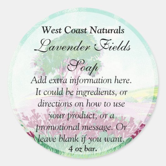 Etikett für Lavendelblumenseife und -bäder Runder Aufkleber (Vorderseite)