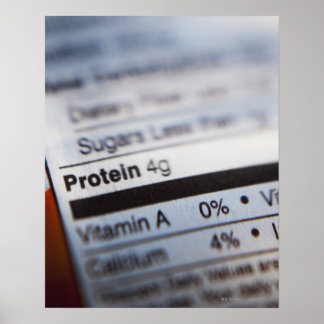 Etikett für Lebensmittel Poster