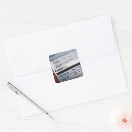 Etikett für Lebensmittel Quadratischer Aufkleber (Umschlag)