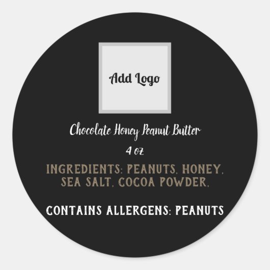 Etikett für Lebensmittel Runder Aufkleber (Vorderseite)