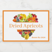 Etikett für Lebensmittelbehälterbehälter, getrockn (Einzelnes Label)