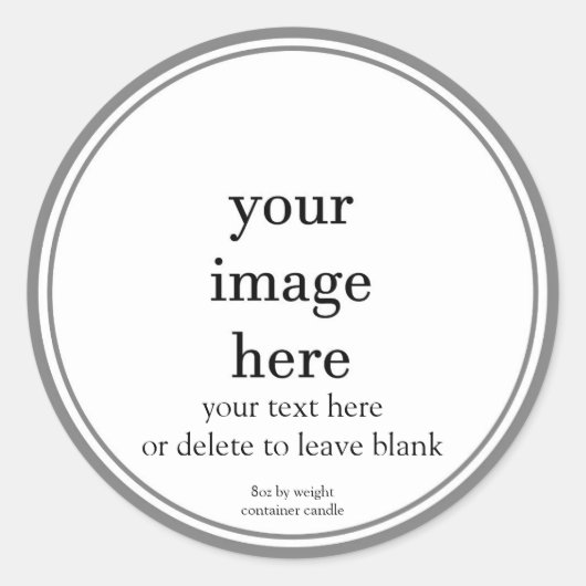 Etikett für leere weiße Vorlagencontainer-Kerzen Runder Aufkleber (Vorderseite)