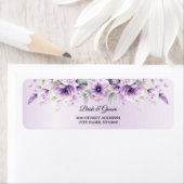 Etikett für Lila florale Rücksendeadresse für Aqua (Insitu)