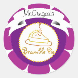 Etikett für lila Piepkuchen Runder Aufkleber