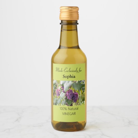 Etikett für Lila und grüne Essig (Vorderseite)