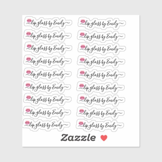 Etikett für Lippenglanz für Skripteffekte (Blatt)