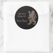 Etikett für Löwenbücher Runder Aufkleber (Tasche)