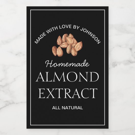 Etikett für Mandelextrakte (Einzelnes Label)