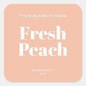 Etikett für Minimalistische Blush-Kerze Quadratischer Aufkleber (Vorderseite)