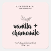 Etikett für Minimalistische Kerzenhalterung Quadratischer Aufkleber (Vorderseite)