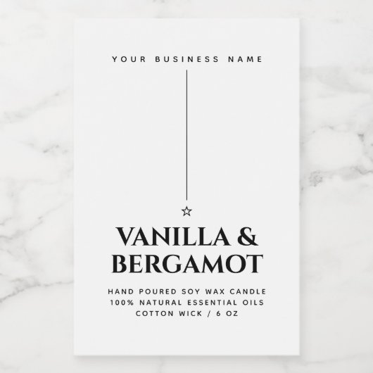 Etikett für Minimalistische weiße Kerze (Einzelnes Label)