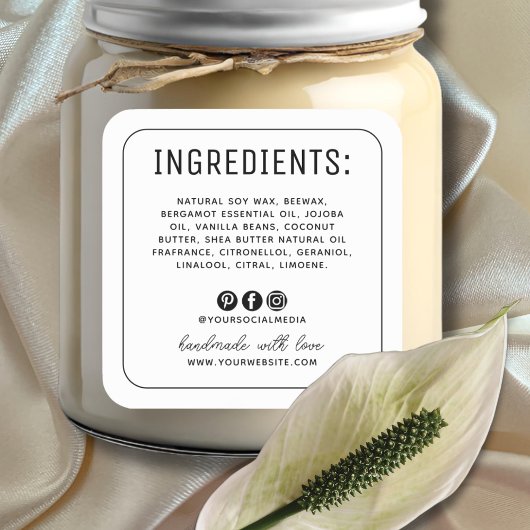 Etikett für Minimalistische weiße Medien Quadratischer Aufkleber