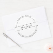 Etikett für Minze mit schwarzer und weißer Skizze Runder Aufkleber (Umschlag)