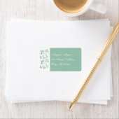 Etikett für Minze, weiße, florale Rücksendeadresse Adressaufkleber (Insitu)