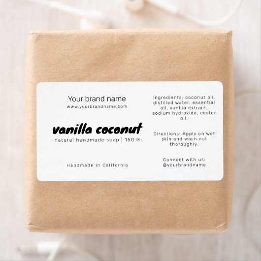 Etikett für moderne weiße Seifenverpackungen (Insitu)