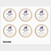 Etikett für Muscadine-Marmelade oder Jelly-Canning Runder Aufkleber (Blatt)