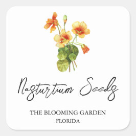 Etikett für Nasturtium Quadratischer Aufkleber