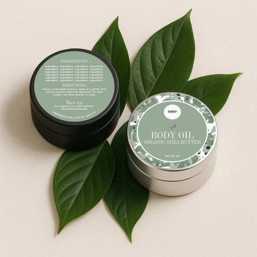 Etikett für natürliche botanische Inhaltsstoffe im