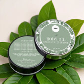 Etikett für natürliche botanische Inhaltsstoffe im