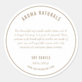 Etikett für neutrale Beige-Inhaltsstoffe Runder Aufkleber (Vorderseite)