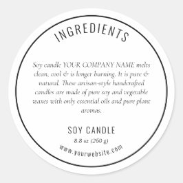 Etikett für neutrale schwarze Zutaten Runder Aufkleber