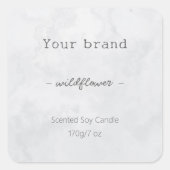 Etikett für neutrales, einfaches Marmor, graue Ker Quadratischer Aufkleber (Vorderseite)