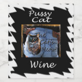 Etikett für niedliche Katzenweinflasche (Einzelnes Label)