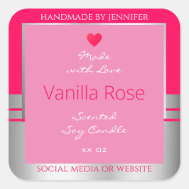 Etikett für niedliche Produktverpackungen Girly Pi Quadratischer Aufkleber