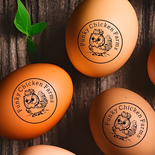 Etikett für niedliches Wildhühnchen Gummistempel