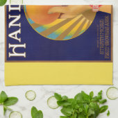 Etikett für orangefarbene Kiste 1930 Handsum Print Geschirrtuch (Gefaltet)