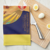 Etikett für orangefarbene Kiste 1930 Handsum Print Geschirrtuch (Viertel Falte)