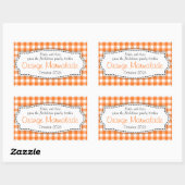 Etikett für Orangenmarmelade Gingham Karo Rechteckiger Aufkleber (Blatt)