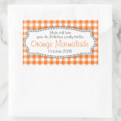 Etikett für Orangenmarmelade Gingham Karo Rechteckiger Aufkleber (Tasche)